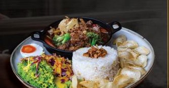 Ginger beef with rice